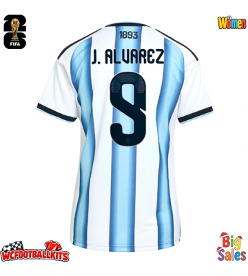 Argentina Julian Alvarez #9 Replica Home Stadium Shirt for Women World Cup 2026 Short Sleeve